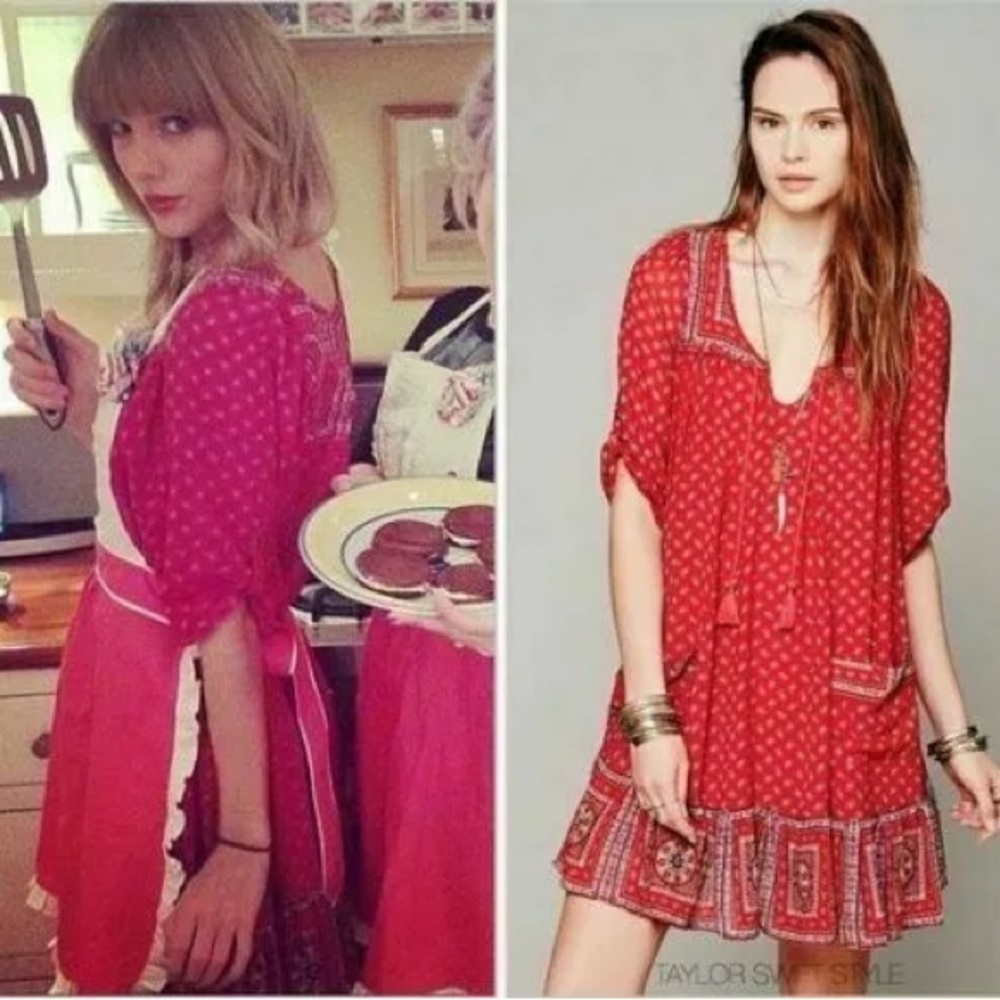 Free People Penny Lane Floral Print Chiffon Boho Festival Hippie Dress